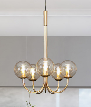 페탈 원형 5등 LED식탁등 식탁전등 [흑색/브론즈, 전구사은품]